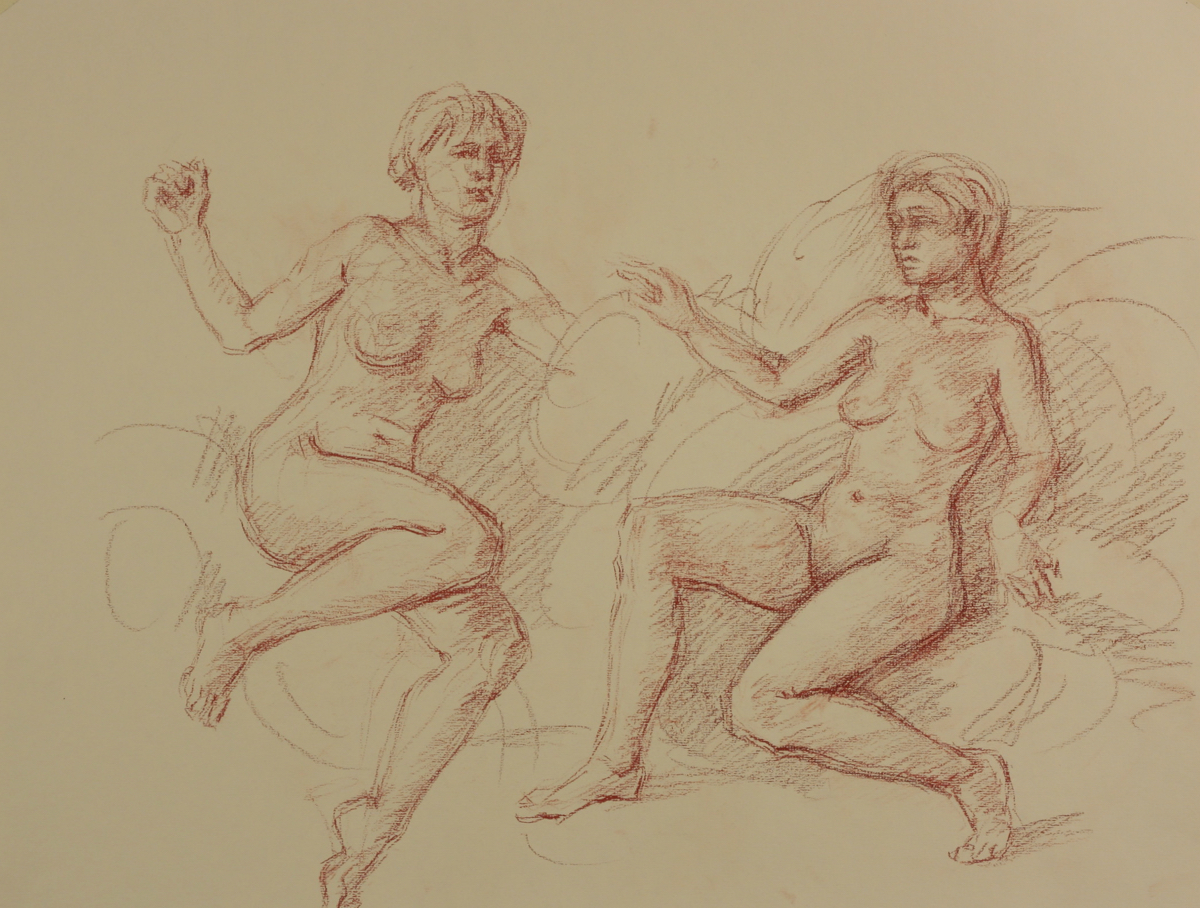 Annunciation Study; chalk on paper, 50 x 65 cm, 2017