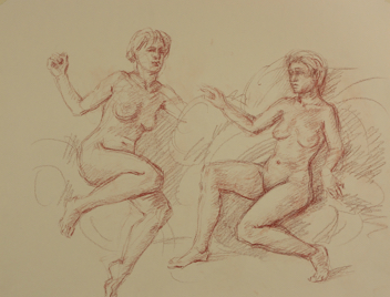Annunciation Study; chalk on paper, 50 x 65 cm, 2017